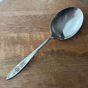 Oneida MY ROSE Stainless‎ Serving Casserole Spoon Floral Pattern Vintage 1960s
